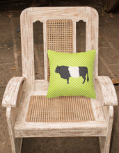Load image into Gallery viewer, Belted Galloway Cow Green Fabric Decorative Pillow BB7657PW1818