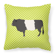 Load image into Gallery viewer, Belted Galloway Cow Green Fabric Decorative Pillow BB7657PW1818