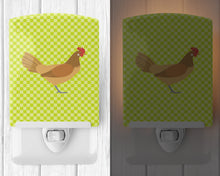 Load image into Gallery viewer, Frisian Friesian Chicken Green Ceramic Night Light BB7658CNL
