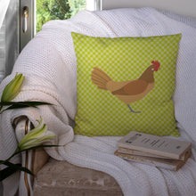 Load image into Gallery viewer, Frisian Friesian Chicken Green Throw Pillow - 14x14 Decorative Pillow – Art for Your Home &amp; Patio BB7658PW1414