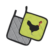 Load image into Gallery viewer, Naked Neck Chicken Green Pot Holders - Set of 2 - Heat-Resistant Kitchen Essentials BB7665PTHD