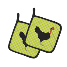 Load image into Gallery viewer, Naked Neck Chicken Green Pot Holders - Set of 2 - Heat-Resistant Kitchen Essentials BB7665PTHD