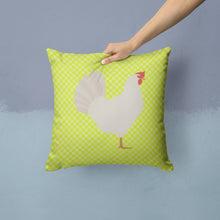 Load image into Gallery viewer, Leghorn Chicken Green Throw Pillow - 14x14 Decorative Pillow – Art for Your Home &amp; Patio BB7666PW1414