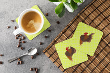 Load image into Gallery viewer, Malaysian Serama Chicken Green Foam Coaster  BB7668FC
