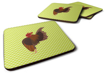 Load image into Gallery viewer, Malaysian Serama Chicken Green Foam Coaster  BB7668FC