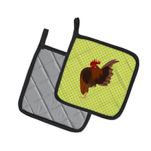 Load image into Gallery viewer, Malaysian Serama Chicken Green Pot Holders - Set of 2 - Heat-Resistant Kitchen Essentials BB7668PTHD