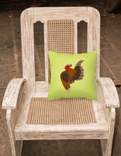 Load image into Gallery viewer, Malaysian Serama Chicken Green Fabric Decorative Pillow BB7668PW1818