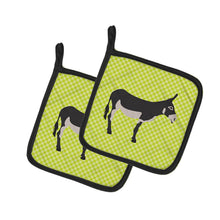 Load image into Gallery viewer, American Mammoth Jack Donkey Green Pot Holders - Set of 2 - Heat-Resistant Kitchen Essentials BB7670PTHD