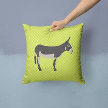 Load image into Gallery viewer, American Mammoth Jack Donkey Green Throw Pillow - 14x14 Decorative Pillow – Art for Your Home &amp; Patio BB7670PW1414