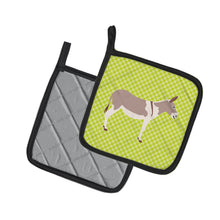 Load image into Gallery viewer, Australian Teamster Donkey Green Pot Holders - Set of 2 - Heat-Resistant Kitchen Essentials BB7672PTHD