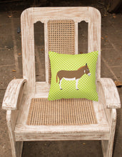 Load image into Gallery viewer, Miniature Mediterranian Donkey Green Fabric Decorative Pillow BB7673PW1818