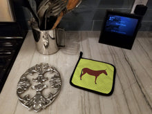 Load image into Gallery viewer, Hinny Horse Donkey Green Pot Holders - Set of 2 - Heat-Resistant Kitchen Essentials BB7676PTHD