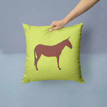 Load image into Gallery viewer, Hinny Horse Donkey Green Throw Pillow - 14x14 Decorative Pillow – Art for Your Home &amp; Patio BB7676PW1414
