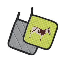 Load image into Gallery viewer, American Spotted Donkey Green Pot Holders - Set of 2 - Heat-Resistant Kitchen Essentials BB7677PTHD
