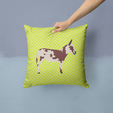 Load image into Gallery viewer, American Spotted Donkey Green Throw Pillow - 14x14 Decorative Pillow – Art for Your Home &amp; Patio BB7677PW1414