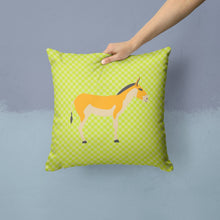 Load image into Gallery viewer, Turkmenian Kulan Donkey Green Throw Pillow - 14x14 Decorative Pillow – Art for Your Home &amp; Patio BB7680PW1414