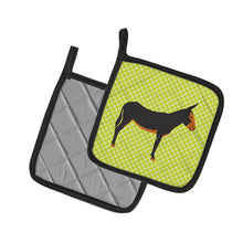 Load image into Gallery viewer, Catalan Donkey Green Pot Holders - Set of 2 - Heat-Resistant Kitchen Essentials BB7681PTHD