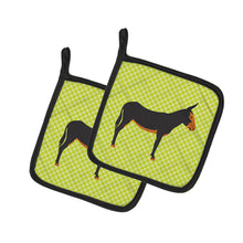 Load image into Gallery viewer, Catalan Donkey Green Pot Holders - Set of 2 - Heat-Resistant Kitchen Essentials BB7681PTHD