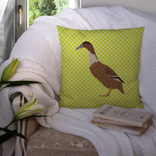 Load image into Gallery viewer, Dutch Hook Bill Duck Green Throw Pillow - 14x14 Decorative Pillow – Art for Your Home &amp; Patio BB7687PW1414