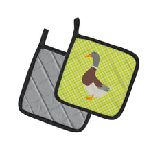Load image into Gallery viewer, Saxony Sachsenente Duck Green Pot Holders - Set of 2 - Heat-Resistant Kitchen Essentials BB7689PTHD