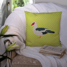 Load image into Gallery viewer, Muscovy Duck Green Throw Pillow - 14x14 Decorative Pillow – Art for Your Home &amp; Patio BB7690PW1414