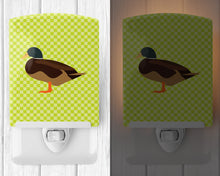 Load image into Gallery viewer, Silver Bantam Duck Green Ceramic Night Light BB7693CNL