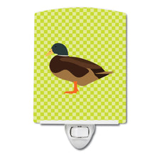 Load image into Gallery viewer, Silver Bantam Duck Green Ceramic Night Light BB7693CNL