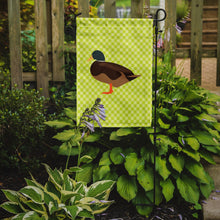Load image into Gallery viewer, Silver Bantam Duck Green Garden Flag - Outdoor Decorative Yard Flag
