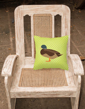 Load image into Gallery viewer, Silver Bantam Duck Green Fabric Decorative Pillow BB7693PW1818