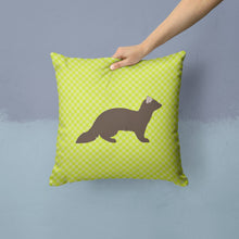Load image into Gallery viewer, Sable Marten Green Throw Pillow - 14x14 Decorative Pillow – Art for Your Home &amp; Patio BB7695PW1414