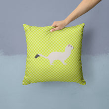 Load image into Gallery viewer, Stoat Short-tailed Weasel Green Throw Pillow - 14x14 Decorative Pillow – Art for Your Home &amp; Patio BB7698PW1414