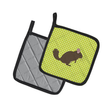 Load image into Gallery viewer, Chinchilla Green Pot Holders - Set of 2 - Heat-Resistant Kitchen Essentials BB7701PTHD