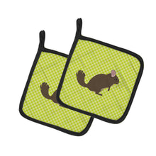 Load image into Gallery viewer, Chinchilla Green Pot Holders - Set of 2 - Heat-Resistant Kitchen Essentials BB7701PTHD