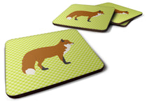 Load image into Gallery viewer, Red Fox Green Foam Coaster  BB7702FC