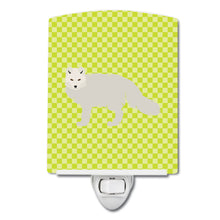 Load image into Gallery viewer, White Arctic Fox Green Ceramic Night Light BB7703CNL