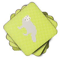 Load image into Gallery viewer, White Arctic Fox Green Foam Coaster  BB7703FC