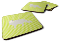 Load image into Gallery viewer, White Arctic Fox Green Foam Coaster  BB7703FC
