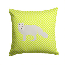 Load image into Gallery viewer, White Arctic Fox Green Throw Pillow - 14x14 Decorative Pillow – Art for Your Home &amp; Patio BB7703PW1414