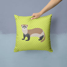 Load image into Gallery viewer, Ferret Green Throw Pillow - 14x14 Decorative Pillow – Art for Your Home &amp; Patio BB7704PW1414