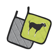 Load image into Gallery viewer, Black Bengal Goat Green Pot Holders - Set of 2 - Heat-Resistant Kitchen Essentials BB7710PTHD