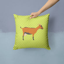 Load image into Gallery viewer, Oberhasli Goat Green Throw Pillow - 14x14 Decorative Pillow – Art for Your Home &amp; Patio BB7714PW1414