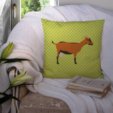Load image into Gallery viewer, Oberhasli Goat Green Throw Pillow - 14x14 Decorative Pillow – Art for Your Home &amp; Patio BB7714PW1414