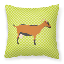 Load image into Gallery viewer, Oberhasli Goat Green Fabric Decorative Pillow BB7714PW1818