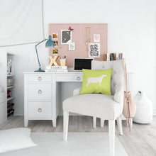 Load image into Gallery viewer, Saanen Goat Green Throw Pillow - 14x14 Decorative Pillow – Art for Your Home &amp; Patio BB7715PW1414