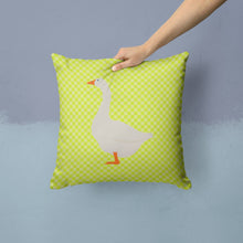 Load image into Gallery viewer, Embden Goose Green Throw Pillow - 14x14 Decorative Pillow – Art for Your Home &amp; Patio BB7718PW1414