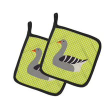 Load image into Gallery viewer, Pilgrim Goose Green Pot Holders - Set of 2 - Heat-Resistant Kitchen Essentials BB7719PTHD