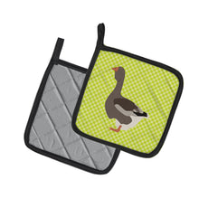 Load image into Gallery viewer, Toulouse Goose Green Pot Holders - Set of 2 - Heat-Resistant Kitchen Essentials BB7723PTHD