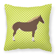 Load image into Gallery viewer, Percheron Horse Green Fabric Decorative Pillow BB7732PW1818