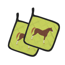 Load image into Gallery viewer, Hanoverian Horse Green Pot Holders - Set of 2 - Heat-Resistant Kitchen Essentials BB7735PTHD