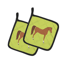 Load image into Gallery viewer, Arabian Horse Green Pot Holders - Set of 2 - Heat-Resistant Kitchen Essentials BB7737PTHD